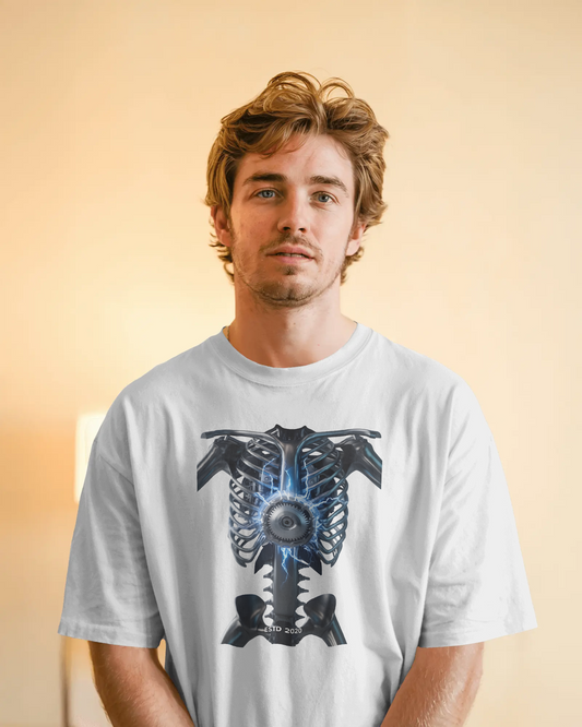 Earth & Thread | Core Energy Ribcage 100% Cotton Regular Fit T-Shirt - Premium 180 GSM Anatomical Graphic
