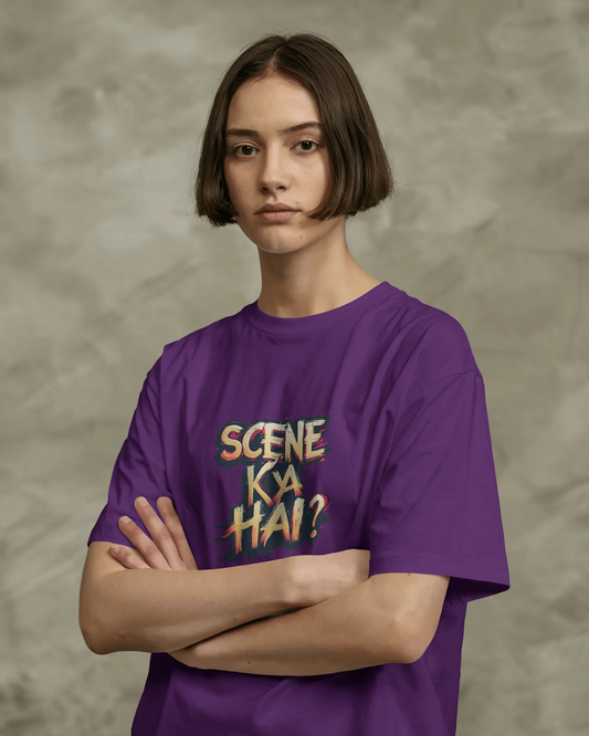 Earth & Thread | SCENE KYA HAI? 100% Cotton Regular Fit T-Shirt - Premium 180 GSM Cultural Tee