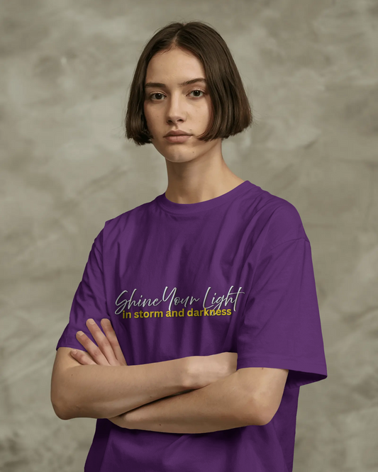 Earth & Thread | Shine Your Light 100% Cotton Regular Fit T-Shirt - Premium 180 GSM Inspirational Graphic Tee