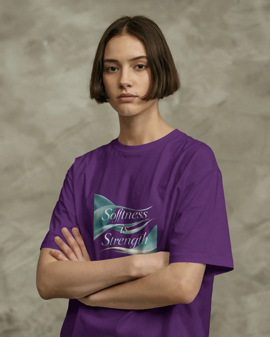 Earth & Thread | Softness Is Strength 100% Cotton Regular Fit T-Shirt - Premium 180 GSM Empowering Tee