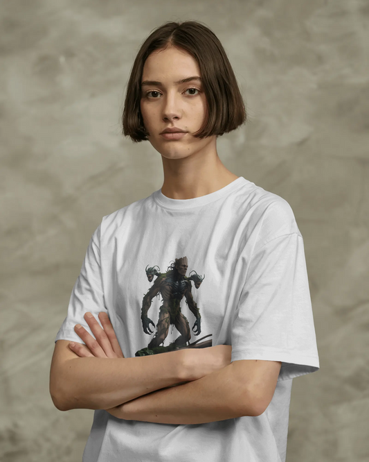 Earth & Thread | Cyber Creature 100% Cotton Regular Fit T-Shirt - Premium 180 GSM Sci-Fi Graphic Tee