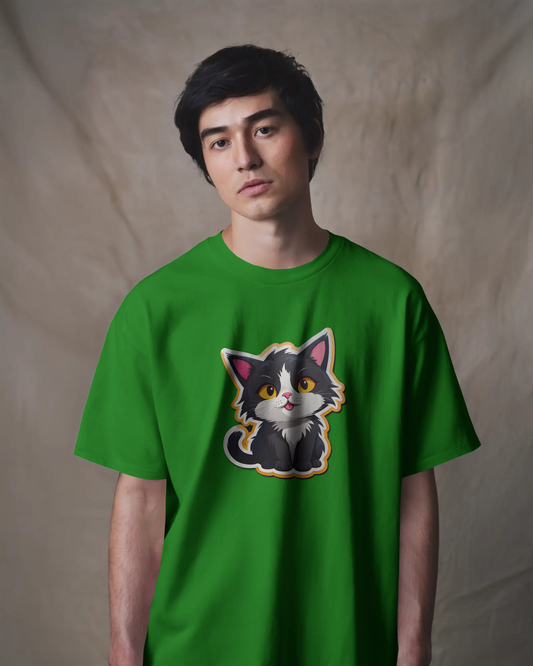 Earth & Thread | Cuddly Kitten 100% Cotton Regular Fit T-Shirt - Premium 180 GSM Adorable Pet Graphic Tee