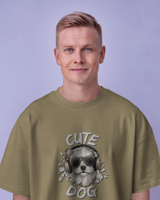 Cool & Confident in Oversized Comfort – Cute Dog Tee