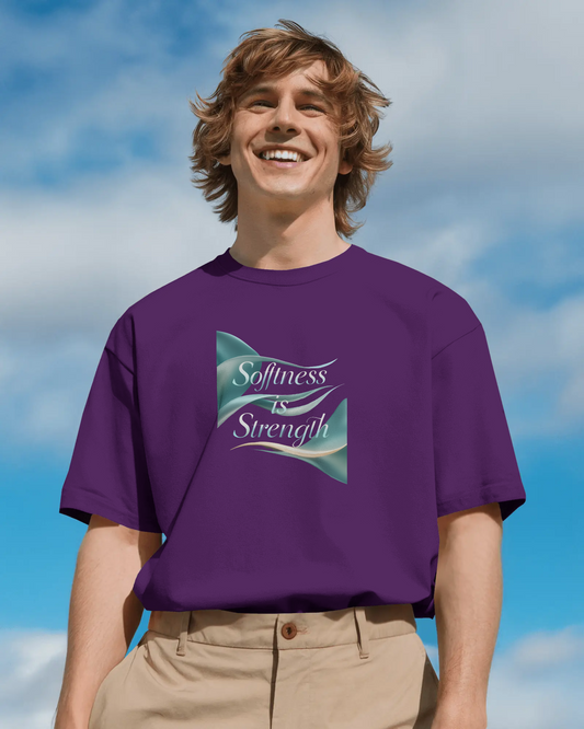 Earth & Thread | Softness Is Strength 100% Cotton Regular Fit T-Shirt - Premium 180 GSM Empowering Tee