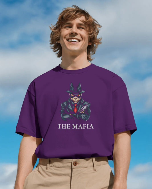 Earth & Thread | The Mafia 100% Cotton Regular Fit T-Shirt - Premium 180 GSM Gangster Persona Graphic Tee