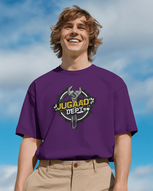 Earth & Thread | JUGAAD DEPT 100% Cotton Regular Fit T-Shirt - Premium 180 GSM Innovative Mechanic Graphic