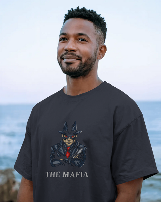 Earth & Thread | The Mafia 100% Cotton Regular Fit T-Shirt - Premium 180 GSM Gangster Persona Graphic Tee