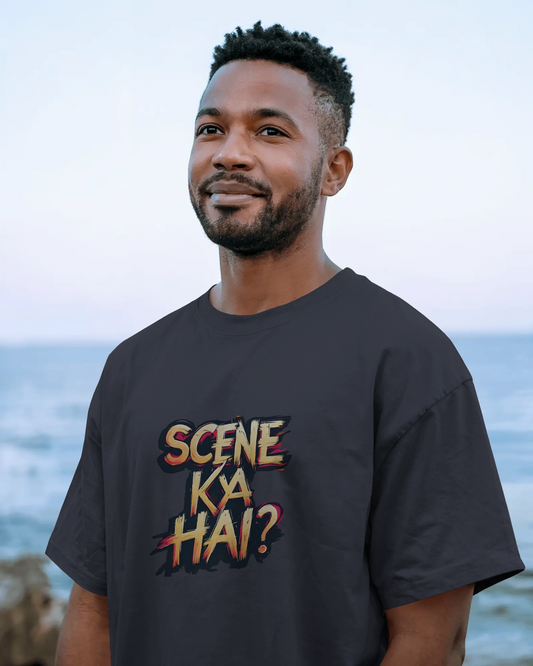 Earth & Thread | SCENE KYA HAI? 100% Cotton Regular Fit T-Shirt - Premium 180 GSM Cultural Tee