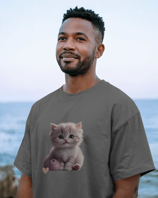 Earth & Thread | Cute Kitten 100% Cotton Regular Fit T-Shirt - Premium 180 GSM Adorable Pet Graphic