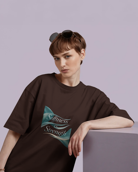 Earth & Thread | Softness Is Strength 100% Cotton Regular Fit T-Shirt - Premium 180 GSM Empowering Tee