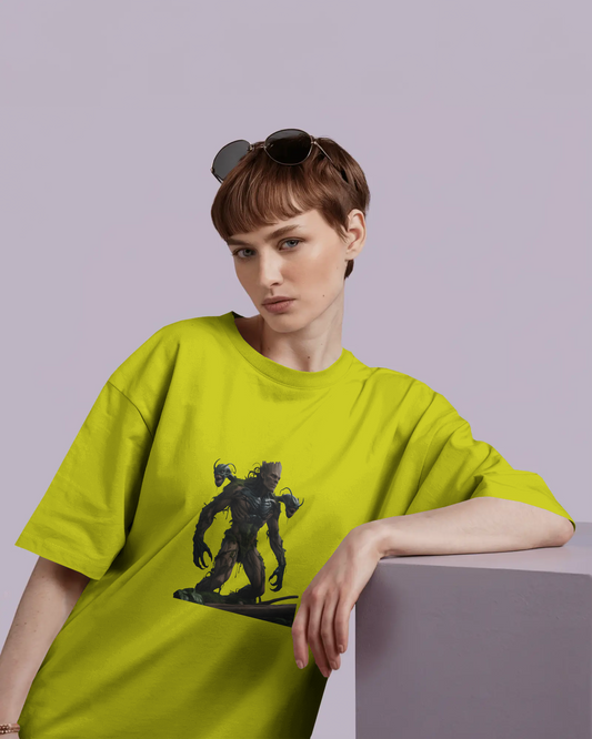 Earth & Thread | Cyber Creature 100% Cotton Regular Fit T-Shirt - Premium 180 GSM Sci-Fi Graphic Tee
