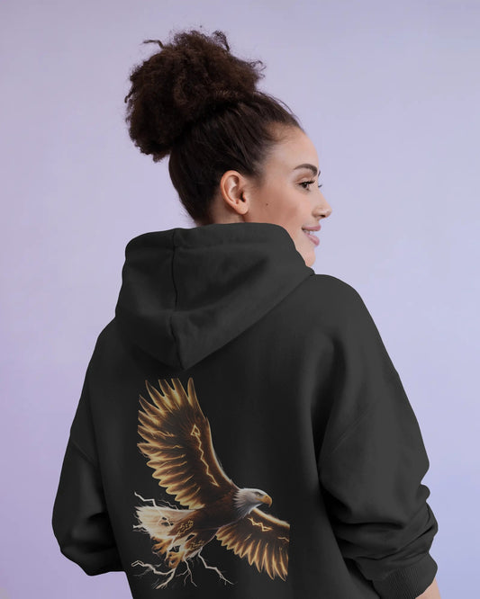 Oversized Hoodie – Black Eagle Lightning Edition