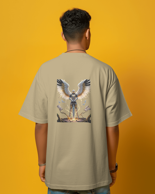 Majestic Strength in Oversized Comfort – Winged Knight Tee