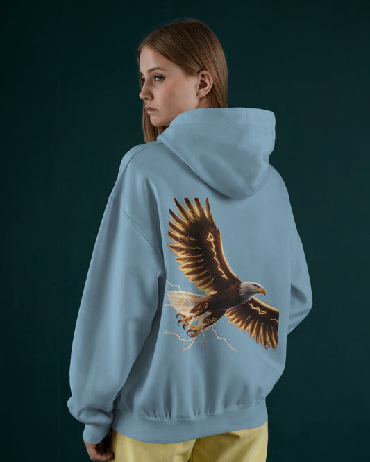 Oversized Hoodie – Black Eagle Lightning Edition