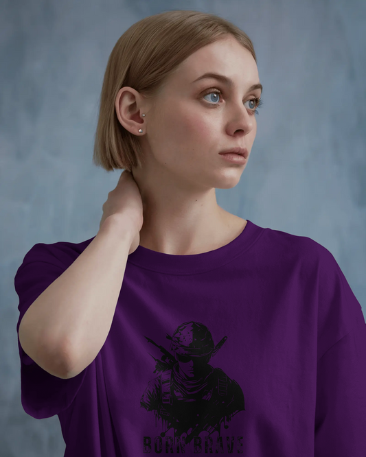 Earth & Thread | Born Brave 100% Cotton Regular Fit T-Shirt - Premium 180 GSM Soldier Spirit Graphic Tee