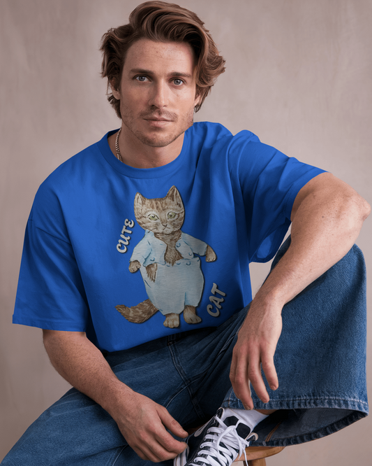 Cozy & Cute in Oversized Comfort – Cute Cat Tee