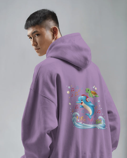 Oversized Hoodie – Life Music Dolphin Edition