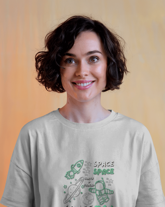 Explore the Cosmos in Oversized Comfort – Spaceman Tee