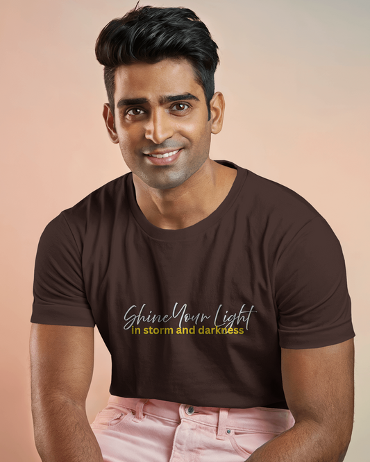 Earth & Thread | Shine Your Light 100% Cotton Regular Fit T-Shirt - Premium 180 GSM Inspirational Graphic Tee