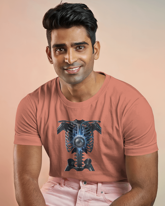 Earth & Thread | Core Energy Ribcage 100% Cotton Regular Fit T-Shirt - Premium 180 GSM Anatomical Graphic