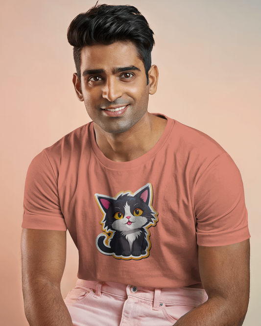 Earth & Thread | Cuddly Kitten 100% Cotton Regular Fit T-Shirt - Premium 180 GSM Adorable Pet Graphic Tee