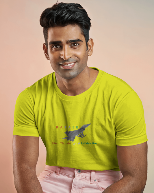 Earth & Thread | Rafale Silent Thunder 100% Cotton Regular Fit T-Shirt - Premium 180 GSM Fighter Jet Graphic Tee