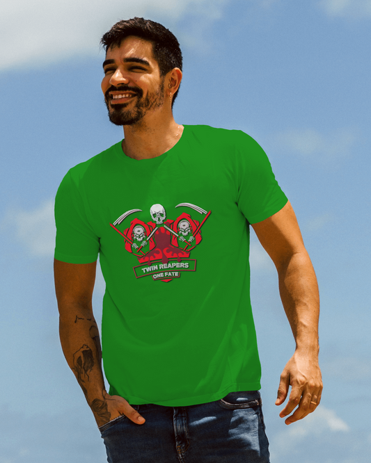 Earth & Thread | Devil Trio 100% Cotton Regular Fit T-Shirt - Premium 180 GSM Edgy Graphic Tee