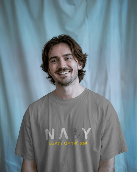 Earth & Thread | Navy Legacy of the Sea 100% Cotton Regular Fit T-Shirt - Premium 180 GSM Maritime Heritage Tee