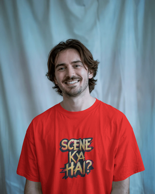Earth & Thread | SCENE KYA HAI? 100% Cotton Regular Fit T-Shirt - Premium 180 GSM Cultural Tee