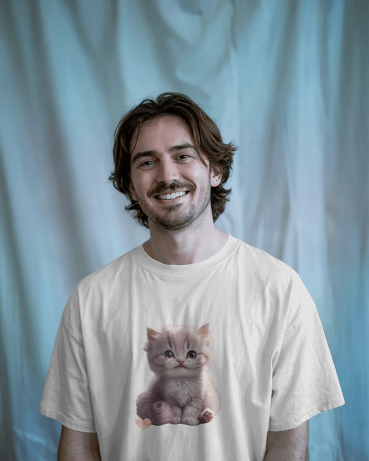 Earth & Thread | Cute Kitten 100% Cotton Regular Fit T-Shirt - Premium 180 GSM Adorable Pet Graphic