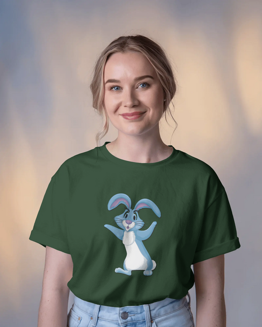 Bounce Into Comfort – Energetic Bunny Tee