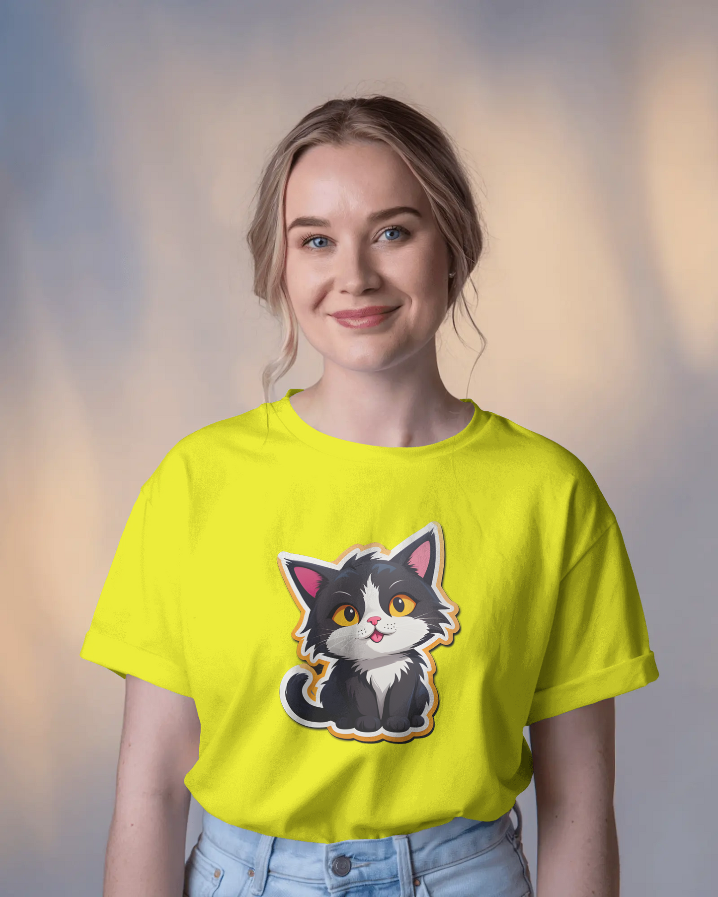 Earth & Thread | Cuddly Kitten 100% Cotton Regular Fit T-Shirt - Premium 180 GSM Adorable Pet Graphic Tee