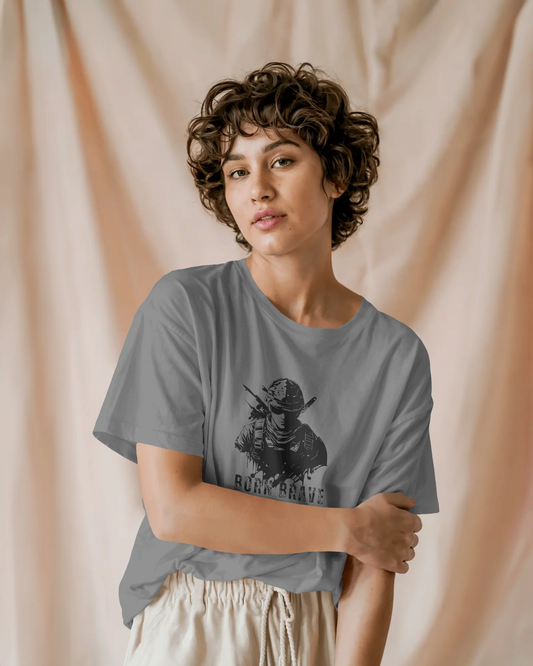 Earth & Thread | Born Brave 100% Cotton Regular Fit T-Shirt - Premium 180 GSM Soldier Spirit Graphic Tee