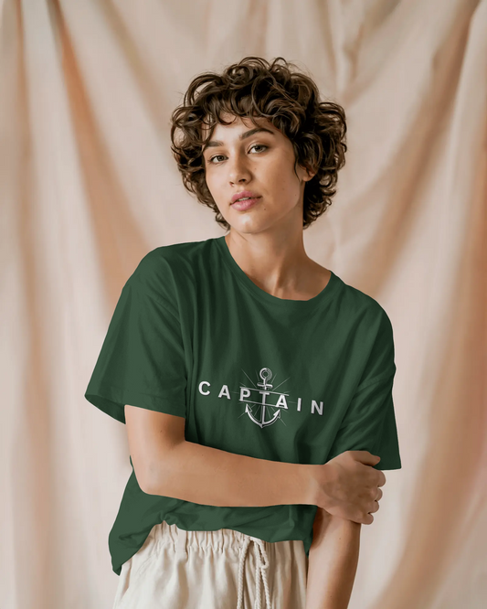 Earth & Thread | Captain 100% Cotton Regular Fit T-Shirt - Premium 180 GSM Nautical Leadership Graphic Tee