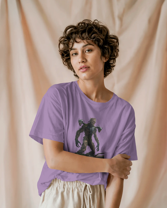Earth & Thread | Cyber Creature 100% Cotton Regular Fit T-Shirt - Premium 180 GSM Sci-Fi Graphic Tee