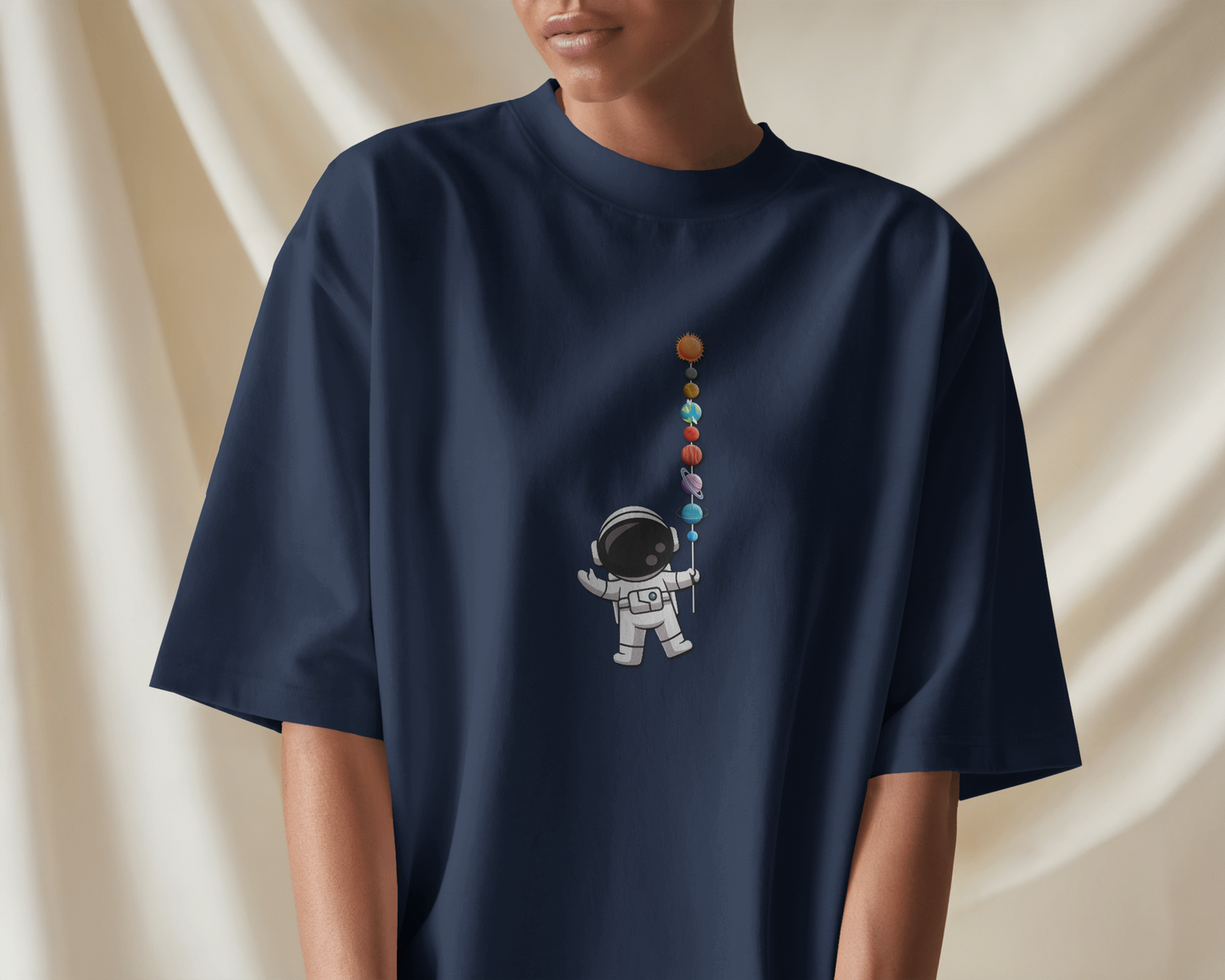 Oversized French Terry – Astronaut & Planets Tee