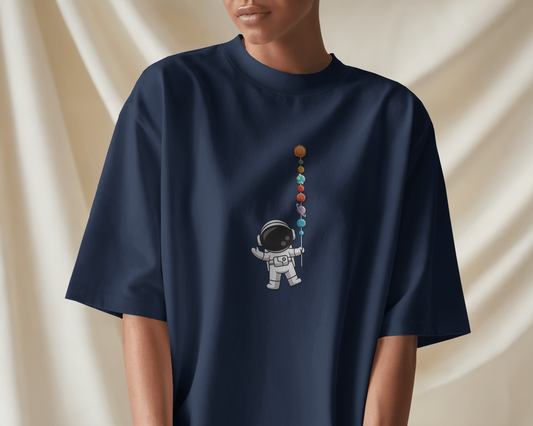 Oversized French Terry – Astronaut & Planets Tee