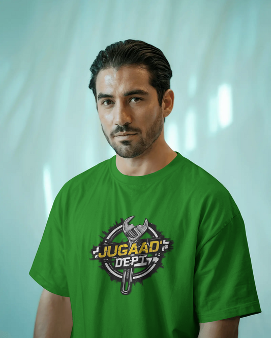 Earth & Thread | JUGAAD DEPT 100% Cotton Regular Fit T-Shirt - Premium 180 GSM Innovative Mechanic Graphic