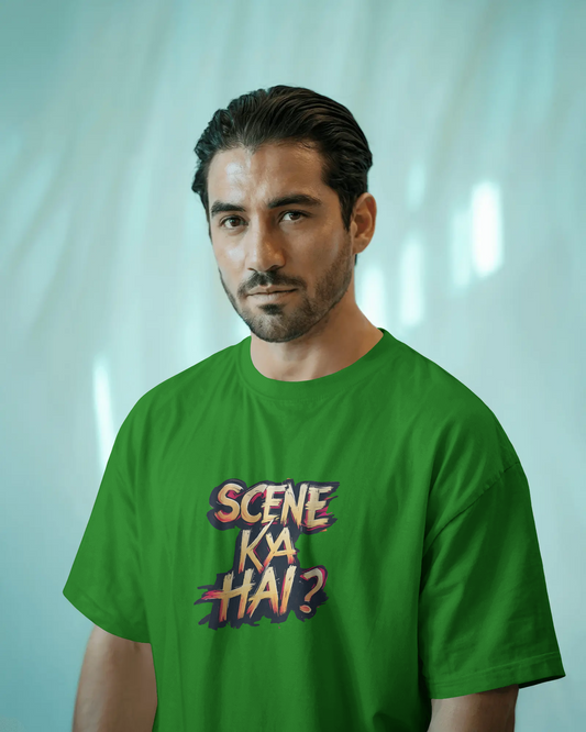Earth & Thread | SCENE KYA HAI? 100% Cotton Regular Fit T-Shirt - Premium 180 GSM Cultural Tee