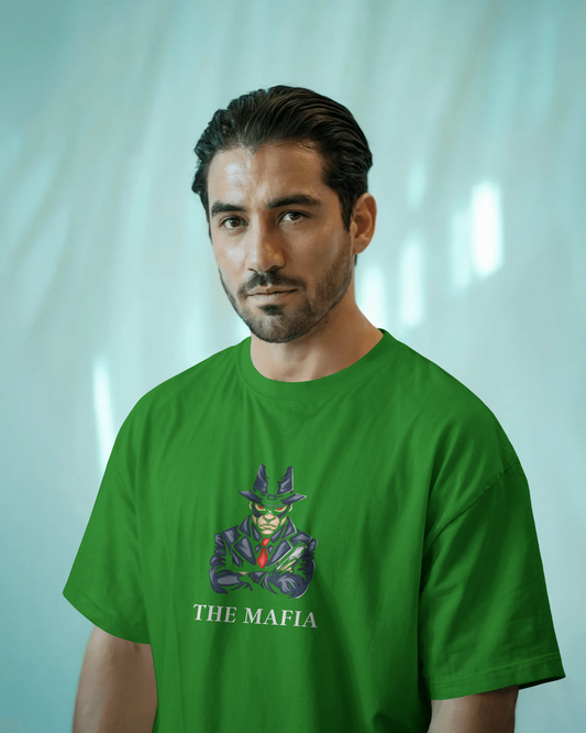 Earth & Thread | The Mafia 100% Cotton Regular Fit T-Shirt - Premium 180 GSM Gangster Persona Graphic Tee