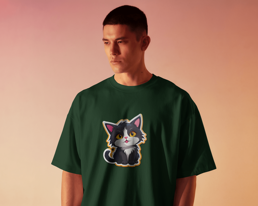 Earth & Thread | Cuddly Kitten 100% Cotton Regular Fit T-Shirt - Premium 180 GSM Adorable Pet Graphic Tee