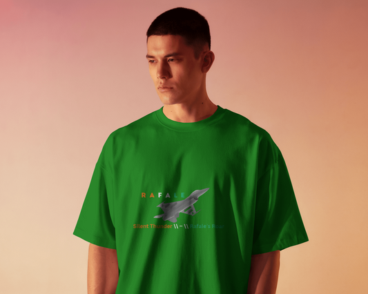 Earth & Thread | Rafale Silent Thunder 100% Cotton Regular Fit T-Shirt - Premium 180 GSM Fighter Jet Graphic Tee