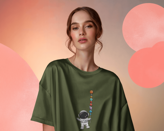 Oversized French Terry – Astronaut & Planets Tee