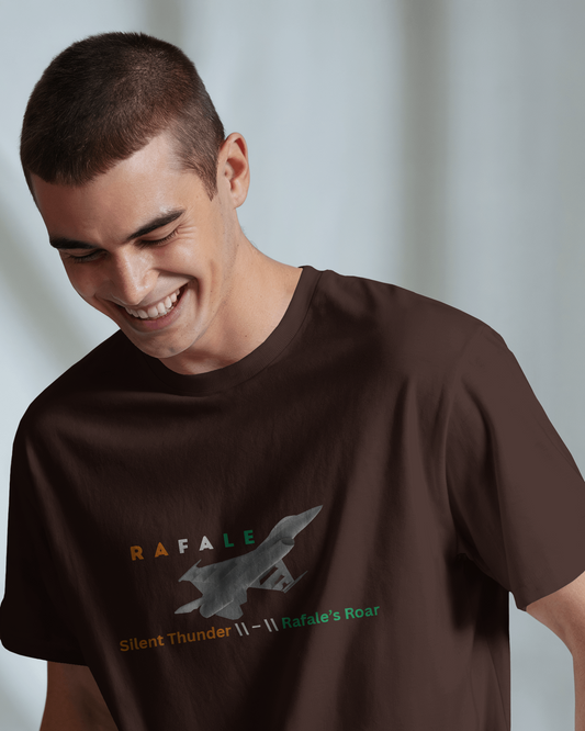 Earth & Thread | Rafale Silent Thunder 100% Cotton Regular Fit T-Shirt - Premium 180 GSM Fighter Jet Graphic Tee