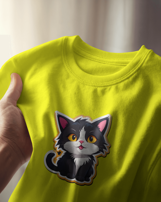 Earth & Thread | Cuddly Kitten 100% Cotton Regular Fit T-Shirt - Premium 180 GSM Adorable Pet Graphic Tee