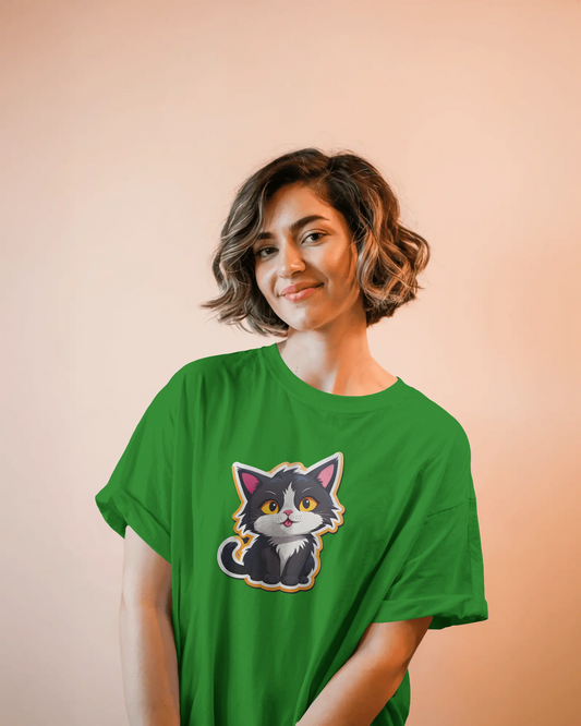 Earth & Thread | Cuddly Kitten 100% Cotton Regular Fit T-Shirt - Premium 180 GSM Adorable Pet Graphic Tee