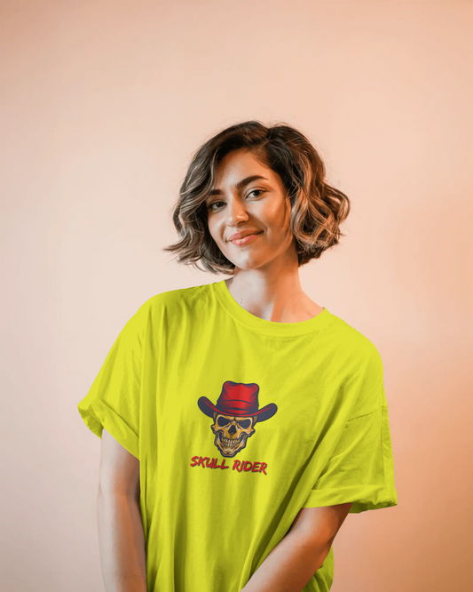 Earth & Thread | Skull Rider 100% Cotton Regular Fit T-Shirt - Premium 180 GSM Edgy Western Graphic Tee