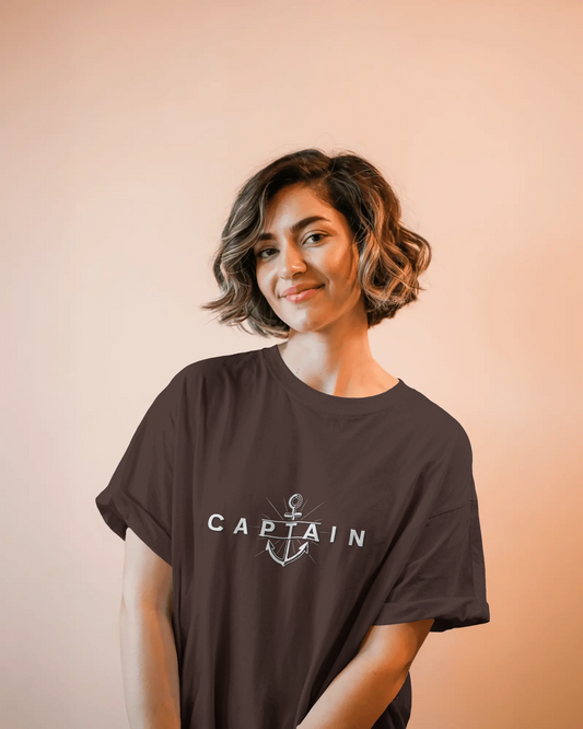 Earth & Thread | Captain 100% Cotton Regular Fit T-Shirt - Premium 180 GSM Nautical Leadership Graphic Tee