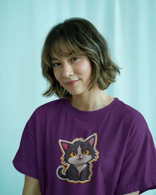 Earth & Thread | Cuddly Kitten 100% Cotton Regular Fit T-Shirt - Premium 180 GSM Adorable Pet Graphic Tee