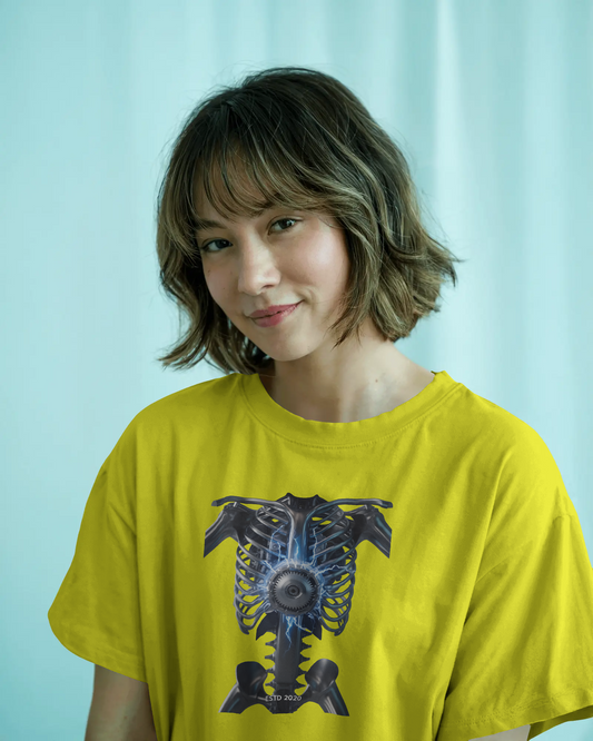 Earth & Thread | Core Energy Ribcage 100% Cotton Regular Fit T-Shirt - Premium 180 GSM Anatomical Graphic